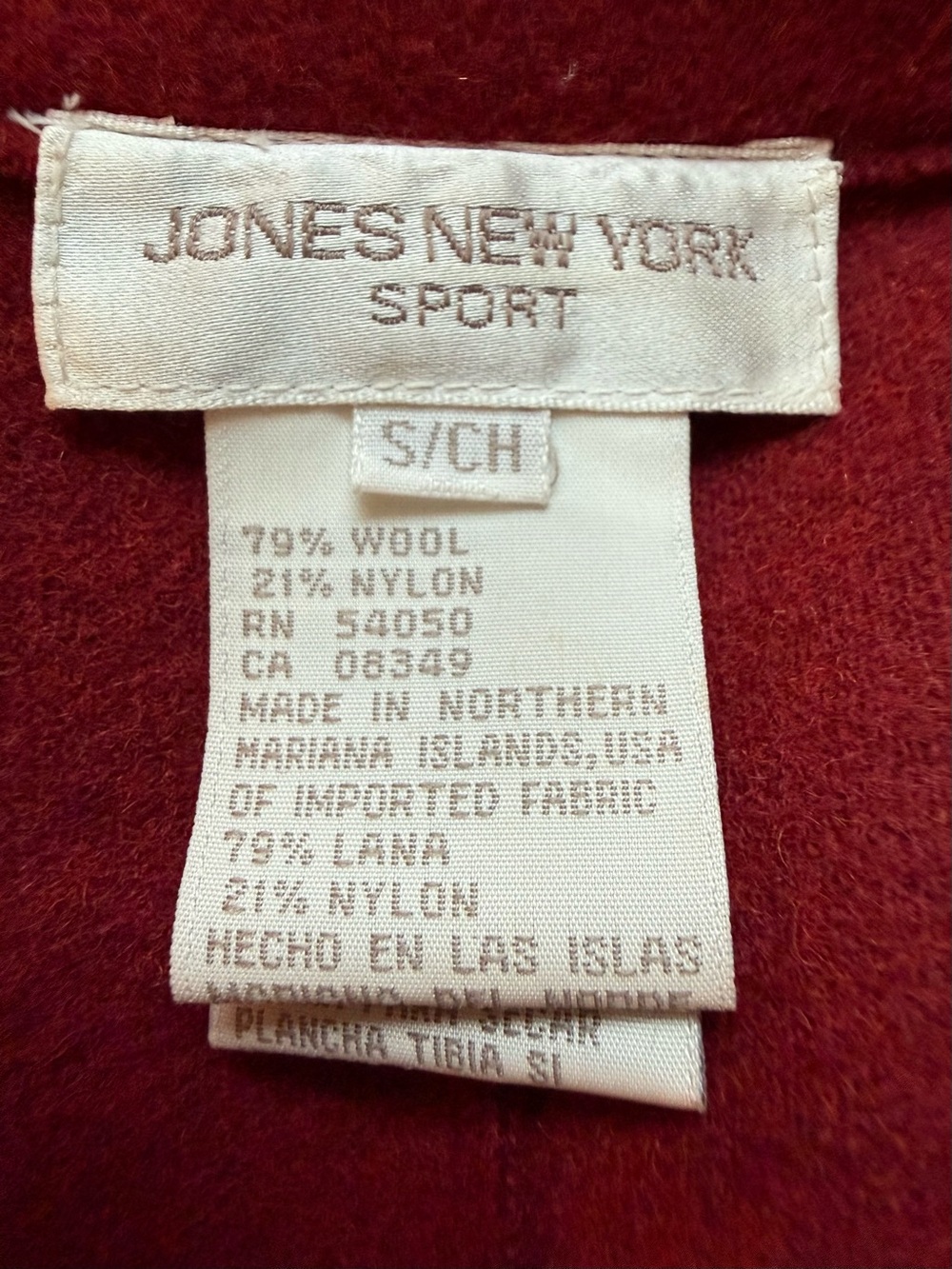 Jones New York Sport Classic Women's Red Wool Blend Button Jacket small - Picture 6 of 8